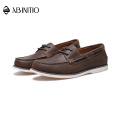 ABINITIO High Quality Stylish Brown Leather Slip On Men Flat Casual Loafers Shoes